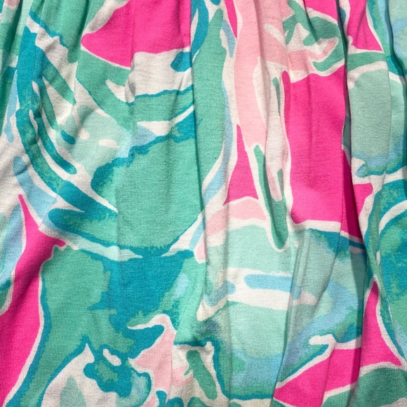 Lilly Pulitzer Hot Pink &Blue Print Chine Rayon 3/4 Sleeve Pleated Front Dress S - Picture 6 of 16
